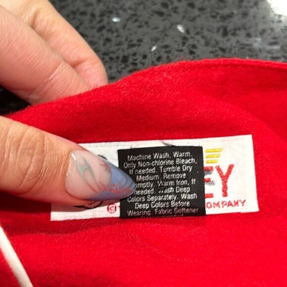 Disney Vintage Red Flannel Mickey Mouse Puff Print PJ Nightgown Size S/M - Picture 4 of 9